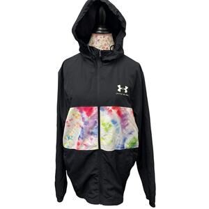 ✨ Under Armour United We Win Black Tie-Dye Zip Hoodie Jacket Size Large